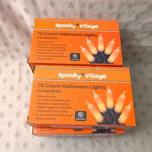 New! 3 Packages of 70 Count Halloween Lights Orange